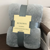 HKM-662227 Lightweight Coral Fleece Flannel Blanket for Office and Summer Use - Multiple Sizes Available