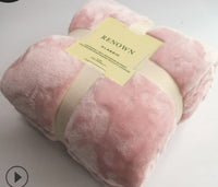 HKM-662227 Lightweight Coral Fleece Flannel Blanket for Office and Summer Use - Multiple Sizes Available