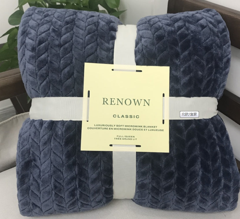 HKM-662227 Lightweight Coral Fleece Flannel Blanket for Office and Summer Use - Multiple Sizes Available