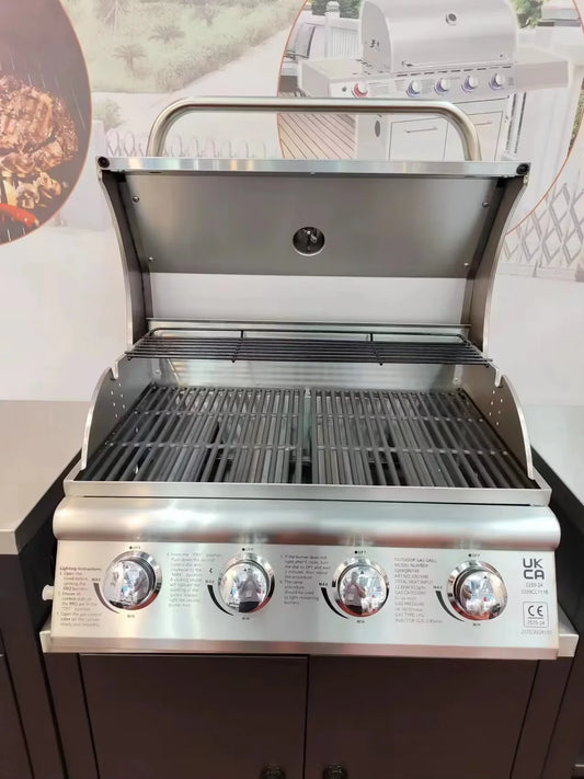 KTX-662419 Built-in Propane BBQ Gas Grill Smoker - Heavy Duty Stainless Steel for Outdoor Kitchen