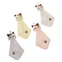 HKM-662483 Hangable Coral Fleece Kitchen Towel in White, Yellow, Pink, and Gray