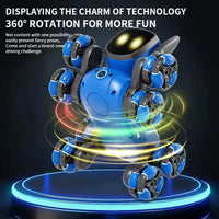 HKM-662483 Remote Control Robot Dog with 8 Wheels, 360° Rotation, Light and Sound for Ages 5 and Up