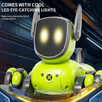 HKM-662483 Remote Control Robot Dog with 8 Wheels, 360° Rotation, Light and Sound for Ages 5 and Up