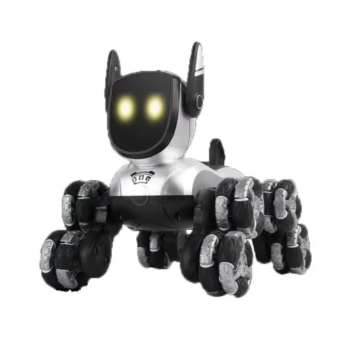 HKM-662483 Remote Control Robot Dog with 8 Wheels, 360° Rotation, Light and Sound for Ages 5 and Up