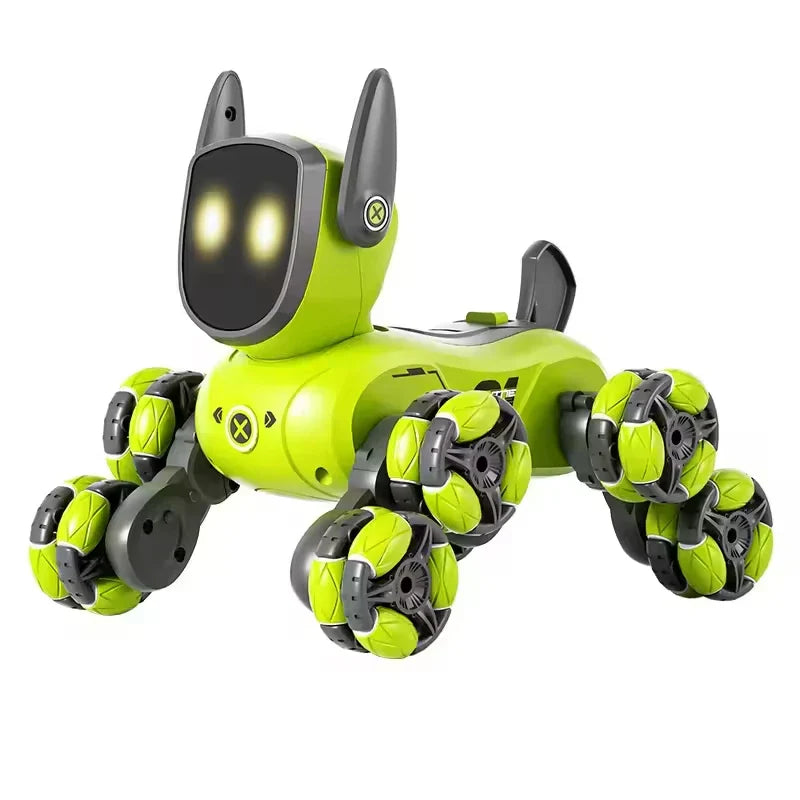 HKM-662483 Remote Control Robot Dog with 8 Wheels, 360° Rotation, Light and Sound for Ages 5 and Up