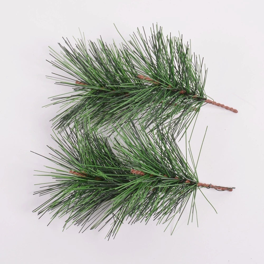 HKM-662675 Christmas PVC Pine Leaves Decoration with Small Pine Cones and Red Accents, 5-15cm