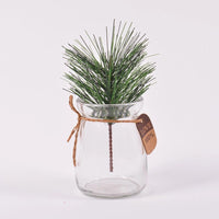 HKM-662675 Christmas PVC Pine Leaves Decoration with Small Pine Cones and Red Accents, 5-15cm