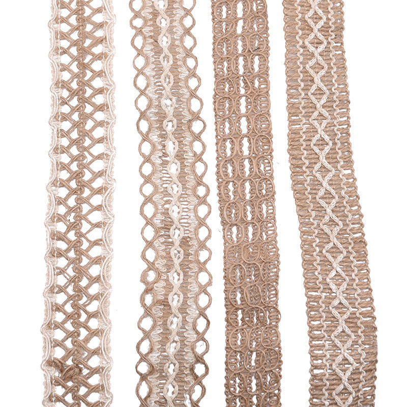 HKM-662739 Decorative Hemp Rope with Lace Trim for DIY and Craft Projects