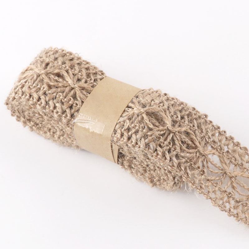 HKM-662739 Decorative Hemp Rope with Lace Trim for DIY and Craft Projects