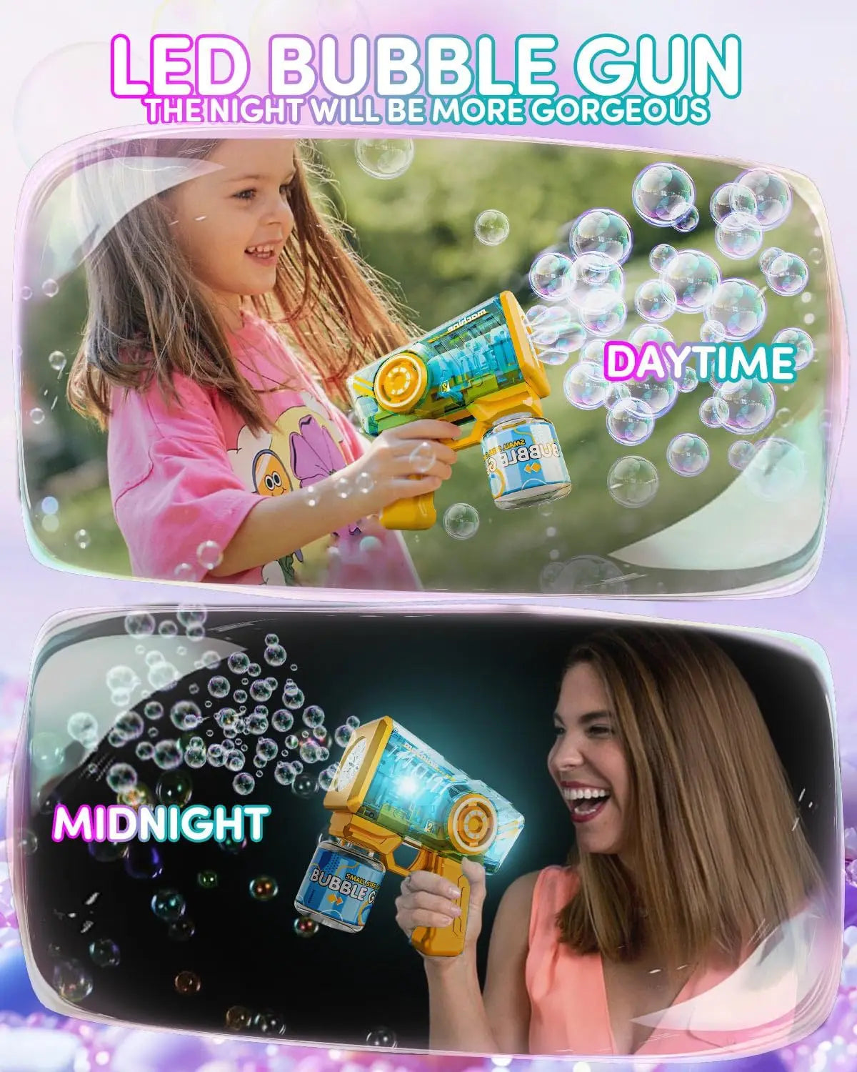 HKM-662867 Electric Automatic Bubble Maker - LED Light Outdoor Bubble Machine for Parties and Weddings