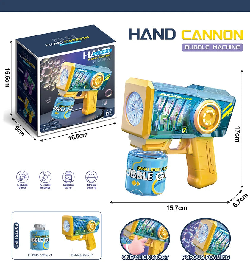 HKM-662867 Electric Automatic Bubble Maker - LED Light Outdoor Bubble Machine for Parties and Weddings