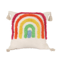 HKM-662867 Light Luxury Tufted Cushion Pillow Cover in Geometric Rainbow Patterns