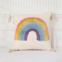 HKM-662867 Light Luxury Tufted Cushion Pillow Cover in Geometric Rainbow Patterns