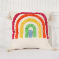 HKM-662867 Light Luxury Tufted Cushion Pillow Cover in Geometric Rainbow Patterns
