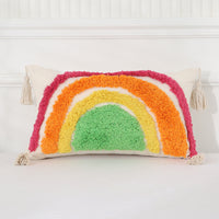 HKM-662867 Light Luxury Tufted Cushion Pillow Cover in Geometric Rainbow Patterns