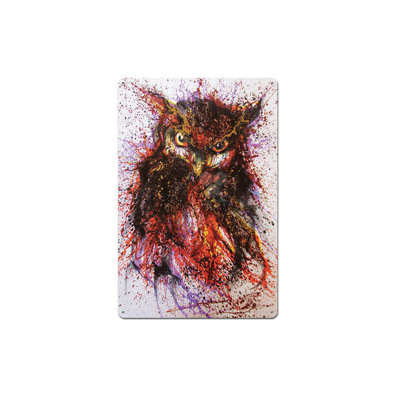 HKM-662995 Animal-Themed Retro Tin Wall Art for Cafe and Commercial Spaces - 20x30 cm