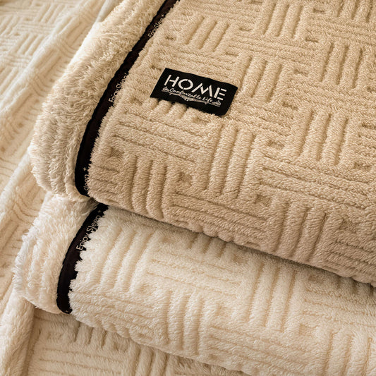 HKM-663059 Cozy Coral Fleece Blanket for Winter Office Naps and Home Use in Various Sizes and Colors