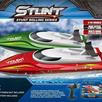 HKM-663059 High Speed 1/14 Scale Electric RC Racing Boat - Remote Control Mini Stunt Ship for Kids