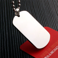 HKM-663059 Stainless Steel Laser Engraved Dog Tag Pendant with Silencing Ring