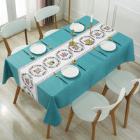 HKM-663059 Waterproof PVC Tablecloth - Oil-Proof, Anti-Scald, Rectangular Dining Table Cover