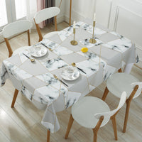 HKM-663059 Waterproof PVC Tablecloth - Oil-Proof, Anti-Scald, Rectangular Dining Table Cover