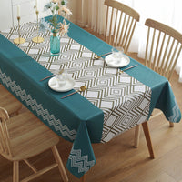 HKM-663059 Waterproof PVC Tablecloth - Oil-Proof, Anti-Scald, Rectangular Dining Table Cover