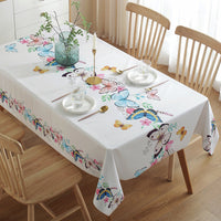 HKM-663059 Waterproof PVC Tablecloth - Oil-Proof, Anti-Scald, Rectangular Dining Table Cover