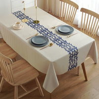 HKM-663059 Waterproof PVC Tablecloth - Oil-Proof, Anti-Scald, Rectangular Dining Table Cover