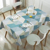 HKM-663059 Waterproof PVC Tablecloth - Oil-Proof, Anti-Scald, Rectangular Dining Table Cover