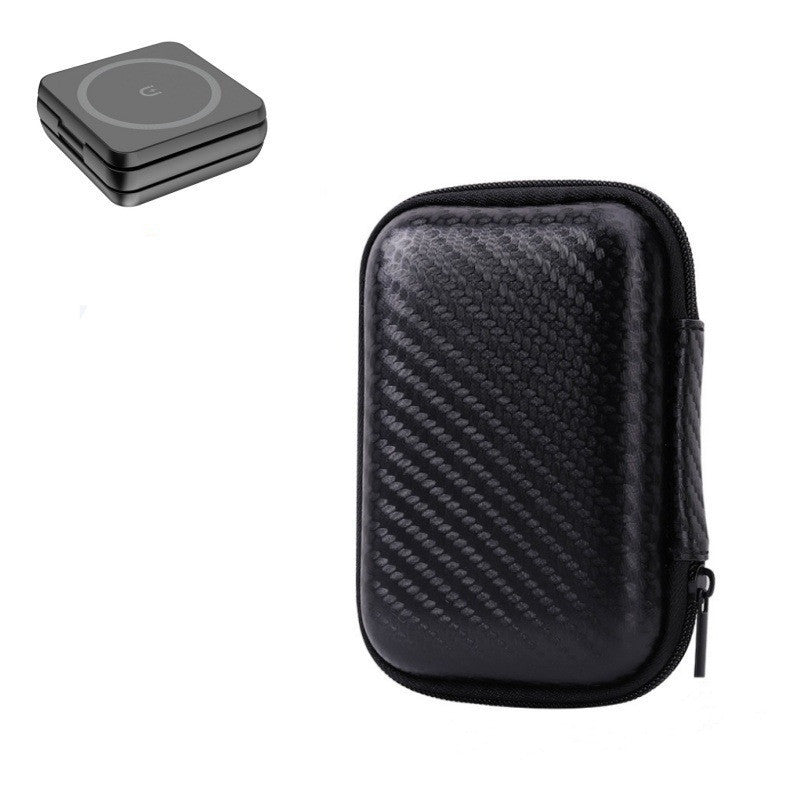 HKM-663123 15W Magnetic Wireless Charger with Folding Phone Holder, Type-C Compatible, Black/White