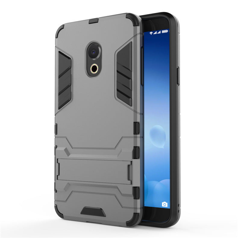 HKM-663315 2-in-1 Soft Rubber Phone Case with Stand for Meizu M15 and 15Lite - Dustproof and Shockproof Design