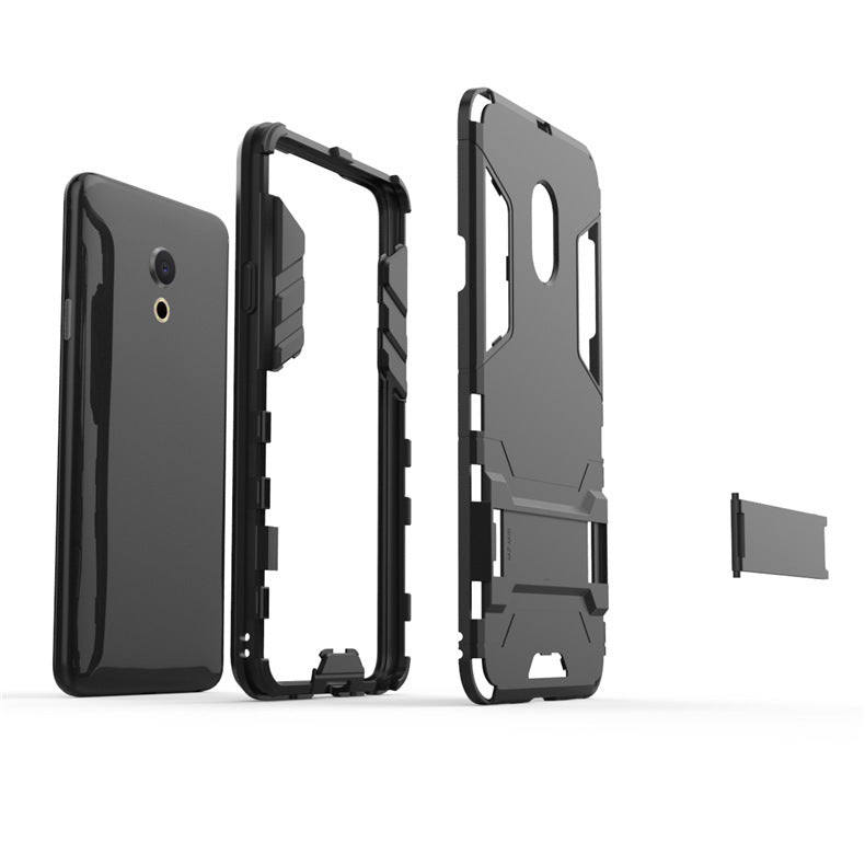 HKM-663315 2-in-1 Soft Rubber Phone Case with Stand for Meizu M15 and 15Lite - Dustproof and Shockproof Design