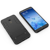 HKM-663315 2-in-1 Soft Rubber Phone Case with Stand for Meizu M15 and 15Lite - Dustproof and Shockproof Design