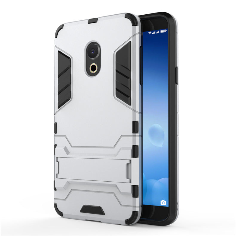 HKM-663315 2-in-1 Soft Rubber Phone Case with Stand for Meizu M15 and 15Lite - Dustproof and Shockproof Design