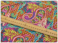 HKM-663379 Cotton Printed Fabric with Plant and Flower Design in Ginger - 50x150cm