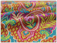 HKM-663379 Cotton Printed Fabric with Plant and Flower Design in Ginger - 50x150cm