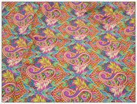 HKM-663379 Cotton Printed Fabric with Plant and Flower Design in Ginger - 50x150cm