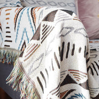 HKM-663379 Geometric Pattern Double-Sided Sofa Blanket Cover for Home Décor