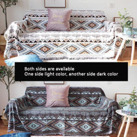 HKM-663379 Geometric Pattern Double-Sided Sofa Blanket Cover for Home Décor