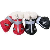 HKM-663379 Thickened Snow Cotton Dog Shoes with Non-Slip Design and Waterproof Zipper