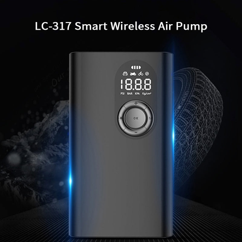 HKM-663443 Wireless Mini Tire Pump with USB Charging and Pressure Detection for Vehicles and Bicycles