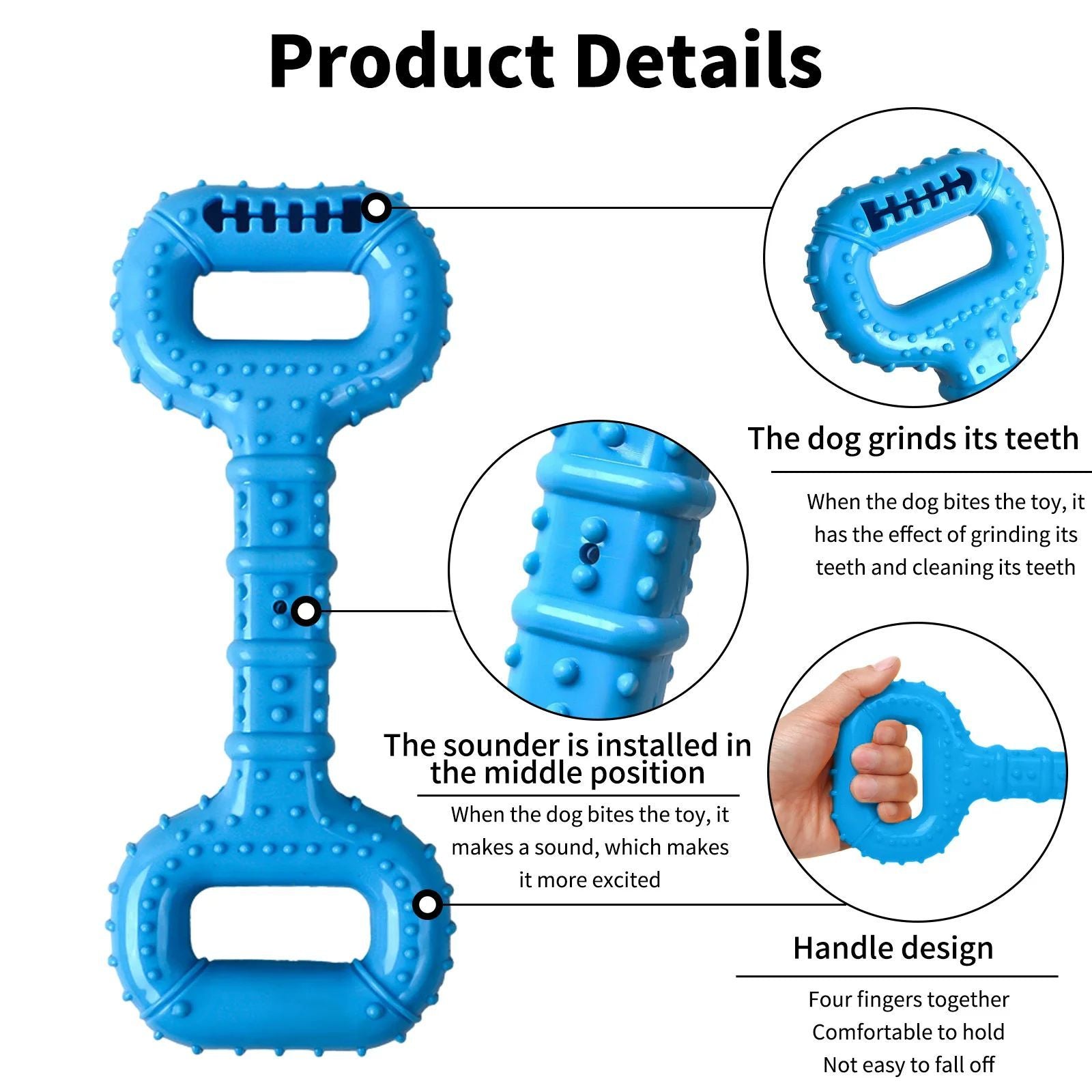 HKM-663507 Long-Lasting Interactive Dog Bone Chew Toy for Aggressive Chewers with Pull Band