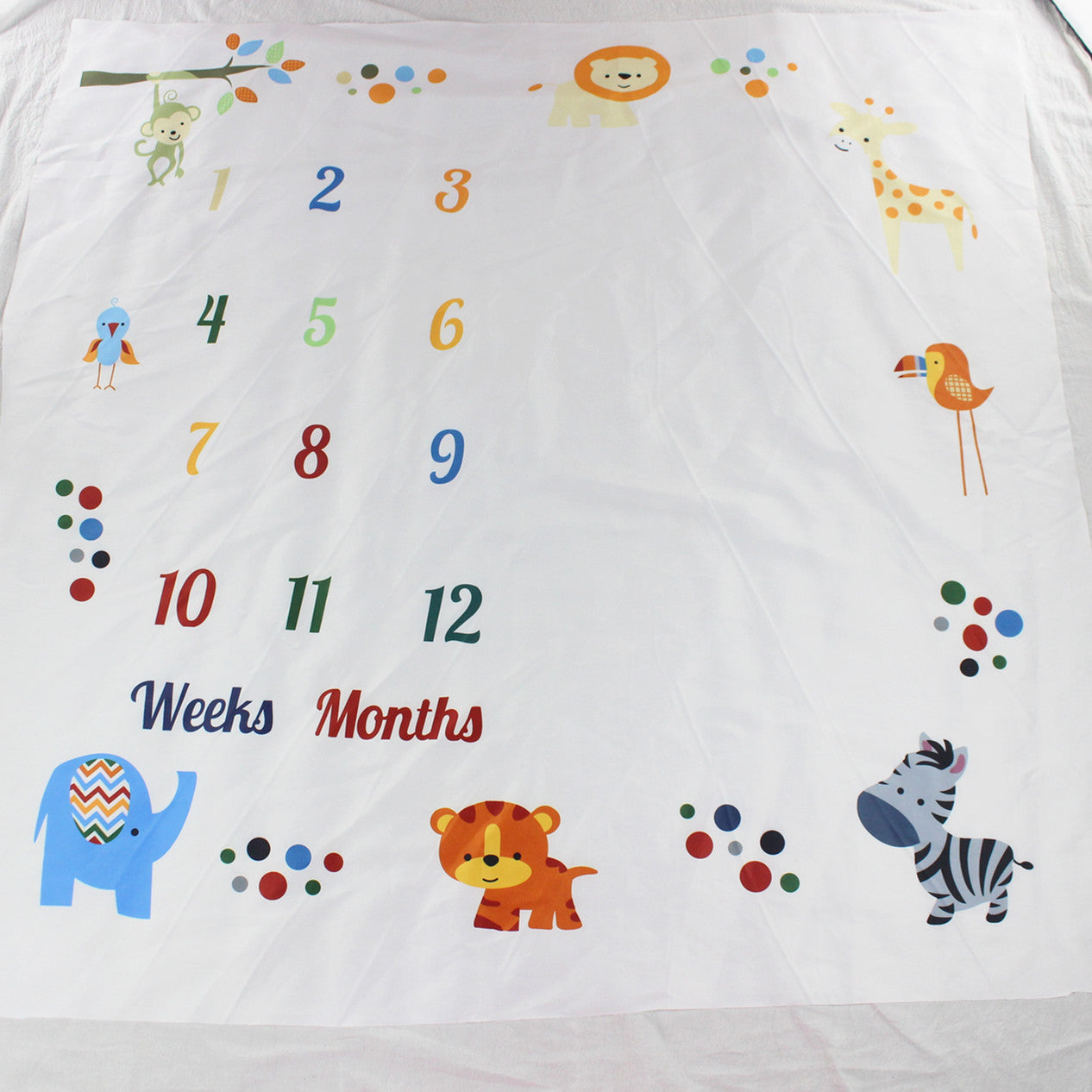 HKM-663635 Baby Full Moon Photography Backdrop Cloth - Polyester, 100x100cm, Cartoon Animal Design