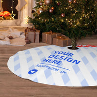 HKM-663827 Glossy Textured Christmas Tree Skirt with Ties - 100% Polyester Fabric in Black