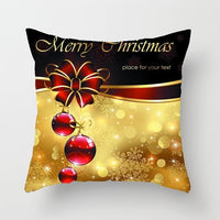 HKM-663891 Red Double-Sided Elk Cotton and Linen Pillowcase - 45x45cm