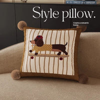 HKM-664019 Cute Cartoon Puppy Print Pillow - Modern 45x45cm, 50x50cm, 60x60cm Sizes Available