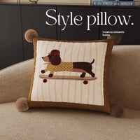 HKM-664019 Cute Cartoon Puppy Print Pillow - Modern 45x45cm, 50x50cm, 60x60cm Sizes Available
