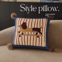 HKM-664019 Cute Cartoon Puppy Print Pillow - Modern 45x45cm, 50x50cm, 60x60cm Sizes Available