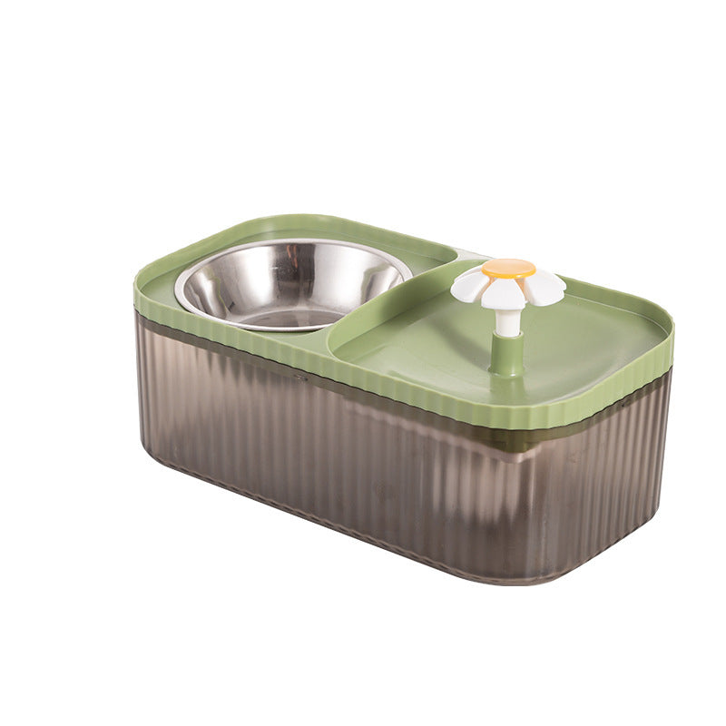 HKM-664083 Large Capacity Cat and Dog Automatic Feeder with Detachable Flower Water Fountain