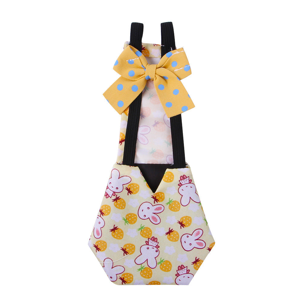 HKM-664083 Pet Diapers for Chickens, Ducks, and Geese - Polyester, Pink Rabbit, Purple Rabbit, Yellow Rabbit, XS to L